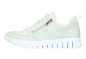 Waldläufer | Birdy Wide H Fit Lace &amp; Zip Soft Leather Shoe in Mint Green | 916003-169-252 image