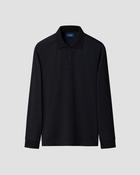 Eton | Interlock Long Sleeve Cotton Polo Shirt in Navy | 100011985 28 image