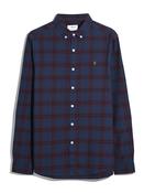 Farah | Slim Fit Oxford Check Shirt in Burgundy | F4WFF084 507 image