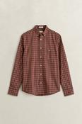 Gant | Poplin Long Sleeve Check Shirt in Brown &amp; Red | 3263039 217 image