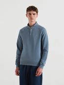 Farah | Jim Slim Fit 1/2 Zip Cotton Sweat in Chalk Blue | f4ksb073 413
