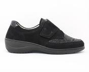 Waldlaufer | Extra Wide K Fit Velcro Stretch Shoe in Black Suede | Kya 607K31 308 001 image