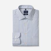 Olymp | Comfort Fit Striped Shirt in White with Navy &amp; Blue Stripes | 1146 24 11 image