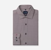 Olymp | Modern Regular Fit Jersey Shirt in Burgundy Fine Houndstooth | 1215 24 37 image