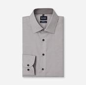 Olymp | Slim Body Fit Subtle Printed Shirt in Brown with Brown Buttons | 2036 24 22 image