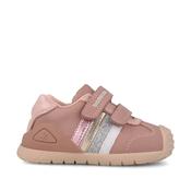 Biomecanics | Girls Pink Velcro Shoes with Contrast Multicoloured Stripes | 261131 D159 image