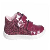 Ricosta | Girls Velcro Boots in Merlot Patent with Contrast Leopard Print | Laury image
