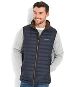 Schoffel | Bowden Warm Down Fill Gilet in Navy with Brown Trim | 22-23660 0827 image