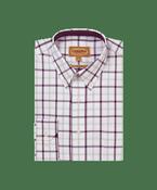 Schoffel | Brancaster Classic Fit Check Shirt in Burgundy &amp; Beige | 20-4050 2655 image