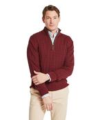 Schoffel | Calton Cotton Cashmere Cable Zip Knit in Burgundy | 20-3153 2750