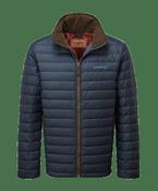 Schoffel | Hallaton Warm Down Fill Water Repellent Jacket in Navy with Brown Trim | 22-23659 0827 image