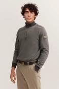 Bugatti | Two Tone 1/2 Zip Cotton Sweat in Beige &amp; Navy | 8550 15141e 390