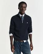 Gant | Cotton Cable 1/2 Zip Knit in Navy | 8050603 433