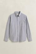 Gant | Striped Classic Oxford Shirt in Concrete Grey | 3262016 142 image