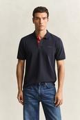 Gant | Contrast Collar Polo Shirt in Navy Evening Blue | 2062026 433 image