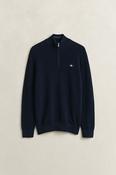 Gant | Textured Cotton 1/2 Zip Knit in Navy | 8030292 433 image