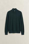 Gant | Herringbone 1/2 Zip Cotton Jumper in Tartan Green | 8050333 374 image