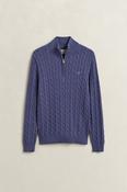 Gant | Cotton Cable 1/2 Zip Jumper in Blue Horizon | 8050603 476 image