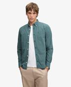 Superdry | Preppy Poplin Long Sleeve Check Shirt in Glen Green | M4011196A L9H image