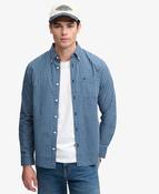 Superdry | Preppy Poplin Long Sleeve Check Shirt in Blue | M4011196A L9I image