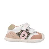 Biomecanics | White &amp; Pink Girls Velcro Shoes with Leopard Contrast | 261108 C902 image