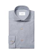 Eton | Casual Fit Soft Flannel Shirt with Italian Canclini Fabric in Light Blue | 100015434 20 image