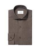 Eton | Casual Fit Soft Flannel Shirt with Italian Canclini Fabric in Brown | 100015434 38 image