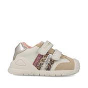 Biomecanics | White Girls Velcro Shoes with Leopard &amp; Silver Contrast | 261109 A695 image