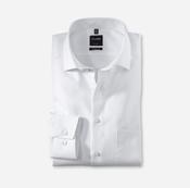 Olymp 0745-64 00 | White Shirt with Weave in Fabric in Modern Fit image