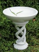 White Spiral Bird Bath image