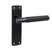 Knurled E-Black Backplate Handle - Backplate Latch (Per Pair)