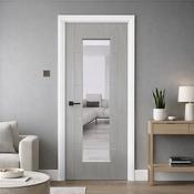 Iseo Nova Grey 1 Lite Pre-Glazed Laminate Door (35mm) - 78" x 30" (1981 x 762 x 35mm) image