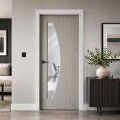 Salerno Nova Grey 1 Lite Pre-Glazed Laminate Door (35mm) - 78" x 33" (1981 x 838 x 35mm) image