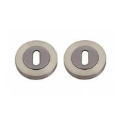 Black Nickel &amp; Nickel Brushed Round Escutcheon Set