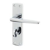 Bray Polished Chrome Backplate Handle - Backplate Bathroom WC (Per Pair)