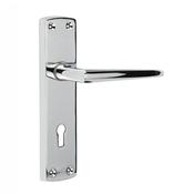 Bray Polished Chrome Backplate Handle - Backplate Lock (Per Pair)