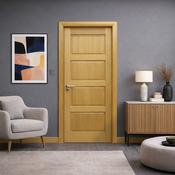 Contemporary White Oak 4 Panel Door (40mm) - 80.3" x 32.5" (2040 x 826 x 40mm) image
