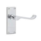 Contract Chrome Scroll Backplate Handle - Backplate Latch (Per Pair)
