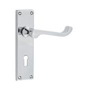 Contract Chrome Scroll Backplate Handle - Backplate Lock (Per Pair)