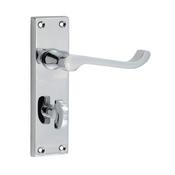 Contract Chrome Scroll Backplate Handle - Backplate Bathroom WC (Per Pair)