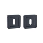 Flat Black Square Escutcheon Set