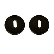 Flat Black Round Escutcheon Set