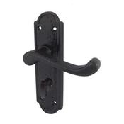 Henley Black Backplate Handle - Backplate Bathroom WC (Per Pair)