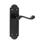 Henley Black Backplate Handle - Backplate Latch (Per Pair)