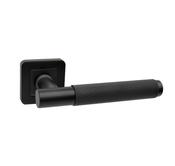 Knurled Flat Black Square Rose Handle