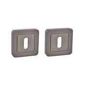 Matt Satin Black Square Escutcheon Set