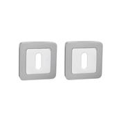 Matt Satin Nickel &amp; Chrome Plated Square Escutcheon Set