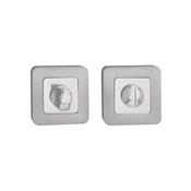 Matt Satin Nickel &amp; Chrome Plated WC Square Thumbturn Set