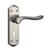 Monet Black Nickel &amp; Nickel Brushed Blackplate Handle - Backplate Lock (Per Pair)