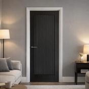 Reeded Black Primer Plus Door (35mm) - 78" x 27" (1981 x 686 x 35mm)